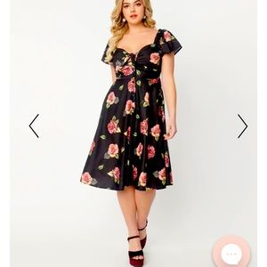 Unique Vintage Ellias floral swing dress